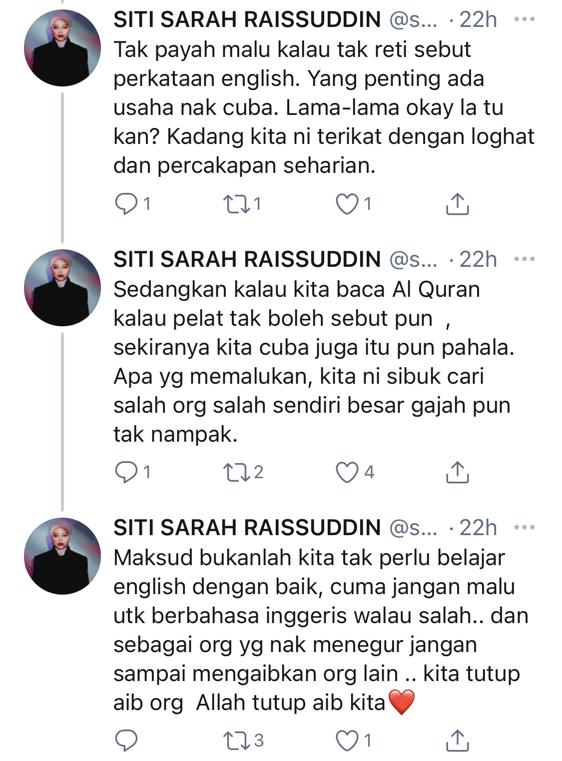 “Kalau Melayu Cakap Orang Putih Salah, Kau Kata Bodoh,” – Ini Pandangan Jujur Siti Sarah