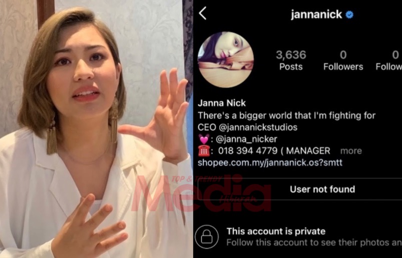 “Segala Screenshot Telah Diambil Pihak Berkuasa,” – Akaun Instagram & Twitter Janna Nick ‘Hilang’, Turut Buat Laporan Polis Sebab…