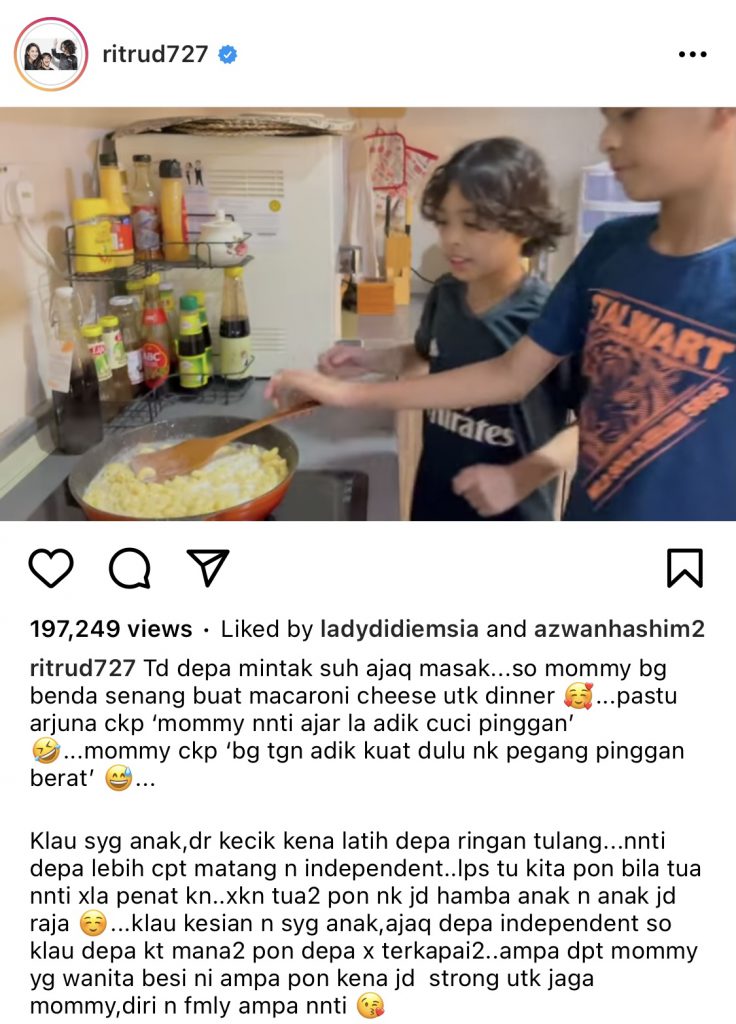 “Kalau Sayang Anak, Dari Kecil Kena Latih&#8230;” &#8211; Belajar Memasak Bersama, Rita Rudaini Latih Anak Biar Berdikari