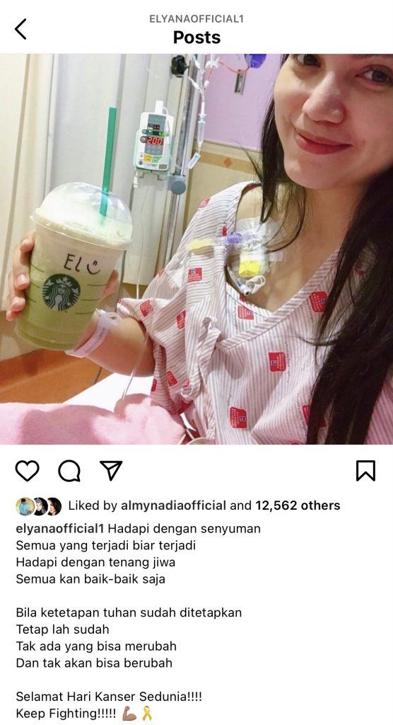Sempena Hari Kanser Sedunia, Elyana Titip Kata Semangat – “Hadapi Dengan Tenang…”