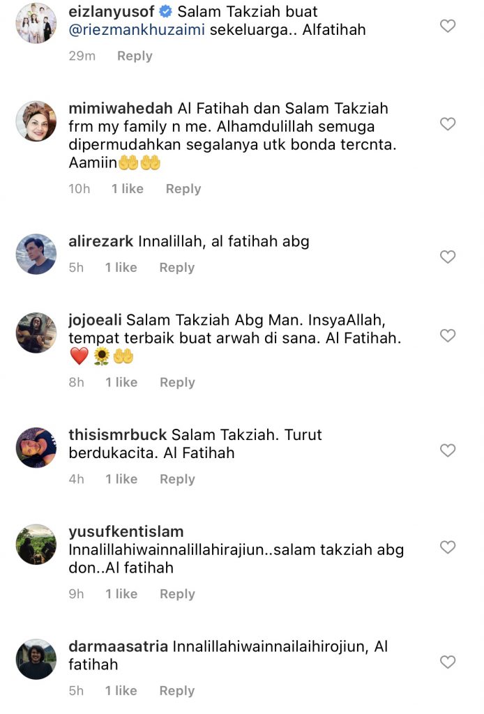 Al-Fatihah… Ibu Pelakon Riezman Khuzaimi Meninggal Dunia – “Saat Itu Tiba Jua, Allah Lebih Menyayangi Bondaku.”