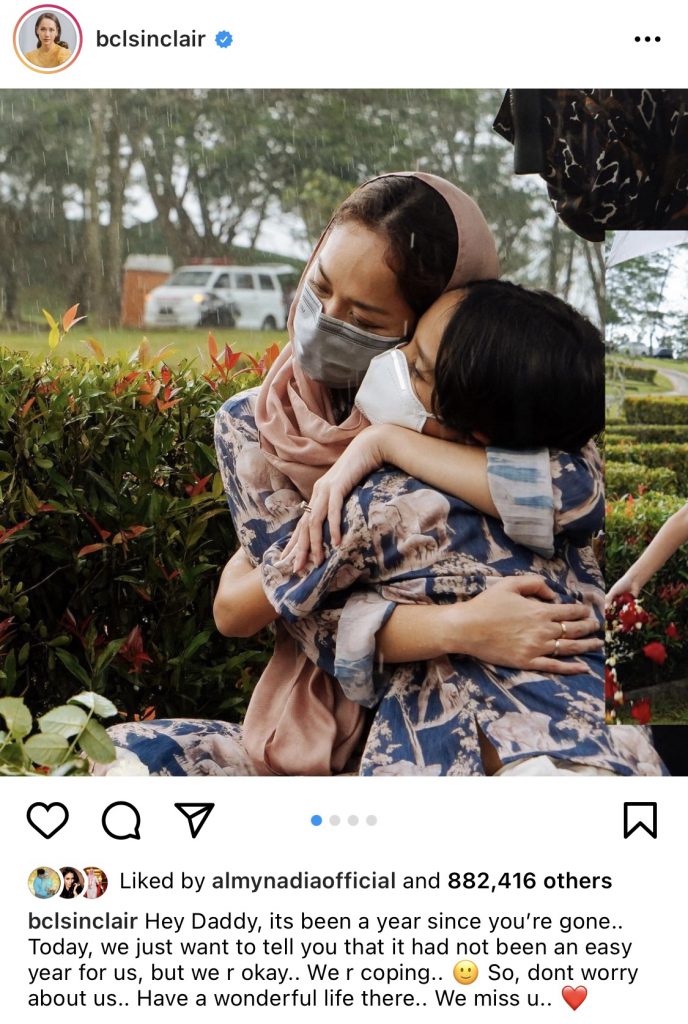 “Kami Rindu,” – Setahun Pemergian Allahyarham Ashraf Sinclair, Foto BCL Peluk Erat Anak Di Pusara Buat Ramai Syahdu