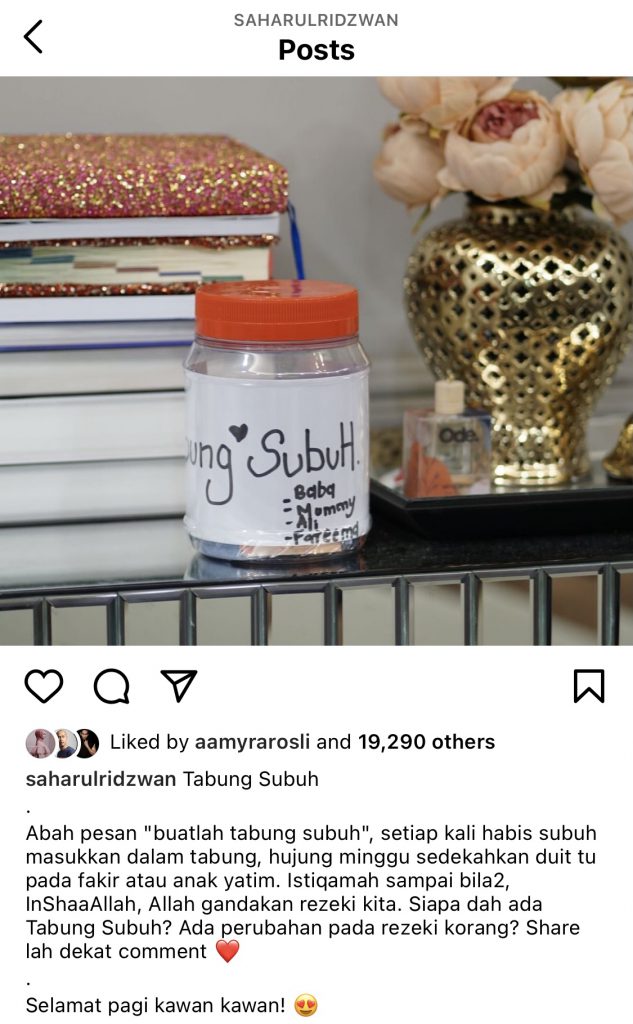 Ingat Pesan Bapa, Saharul Ridzwan Praktik ‘Tabung Subuh’ Bantu Golongan Susah, Kongsi Rezeki &#8211; “Istiqamah Sampai Bila-Bila, InsyaAllah&#8230;”