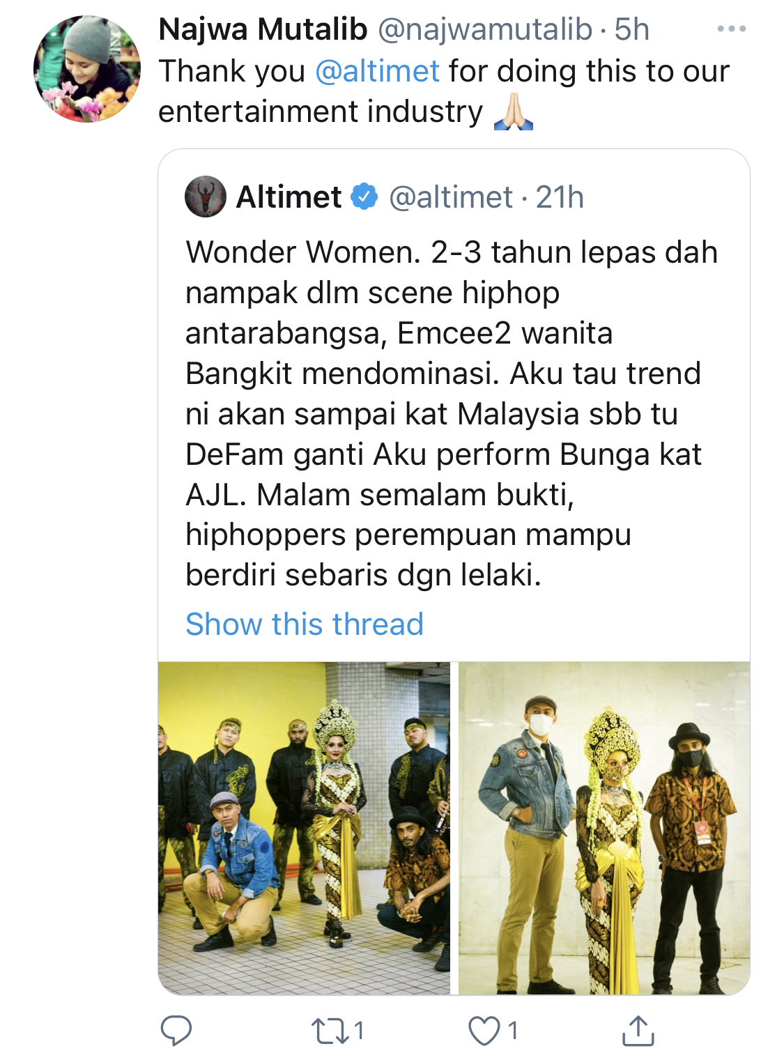 “You Got The Mic Now, Queen!,” – Rapper Wanita! Altimet Harap Zizi Kirana & Loca B Dapat Teruskan Legasi