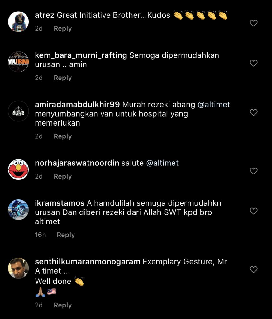 “Semoga Pahala Anda Laju Mengalir Sederas Roda…,” – Altimet Sumbang Van Untuk Dijadikan Ambulans, Dedah Masih Kurang Dana RM35k