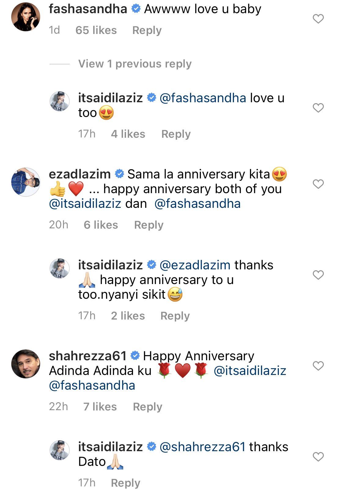 “Terima Kasih Cinta Untuk Segalanya,” – Bahagia Harmoni Ulang Tahun Perkahwian Kedua, Aidil Aziz Titip Ucapan Istimewa Buat Fasha Sandha