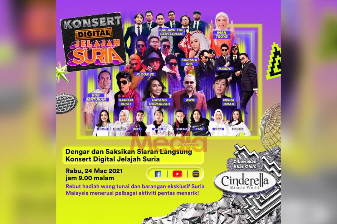 Datuk Awie, Floor88, Haqiem Rusli &#038; Artis Top Lain Bakal Menyanyi ‘Live’ Di Skrin Digital Anda 24 Mac Ini Dalam Konsert Digital Jelajah Suria, Tak Sabarnya Nak Layan!