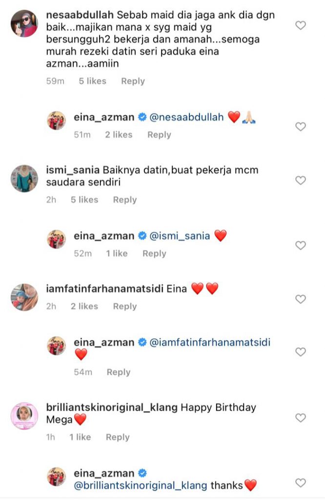 “Bestnya Dapat Majikan Baik Macam Ni,” – Hadiahkan Rantai Kepada Pembantu Rumah, Sikap Murni DP Eina Azman Terima Pujian