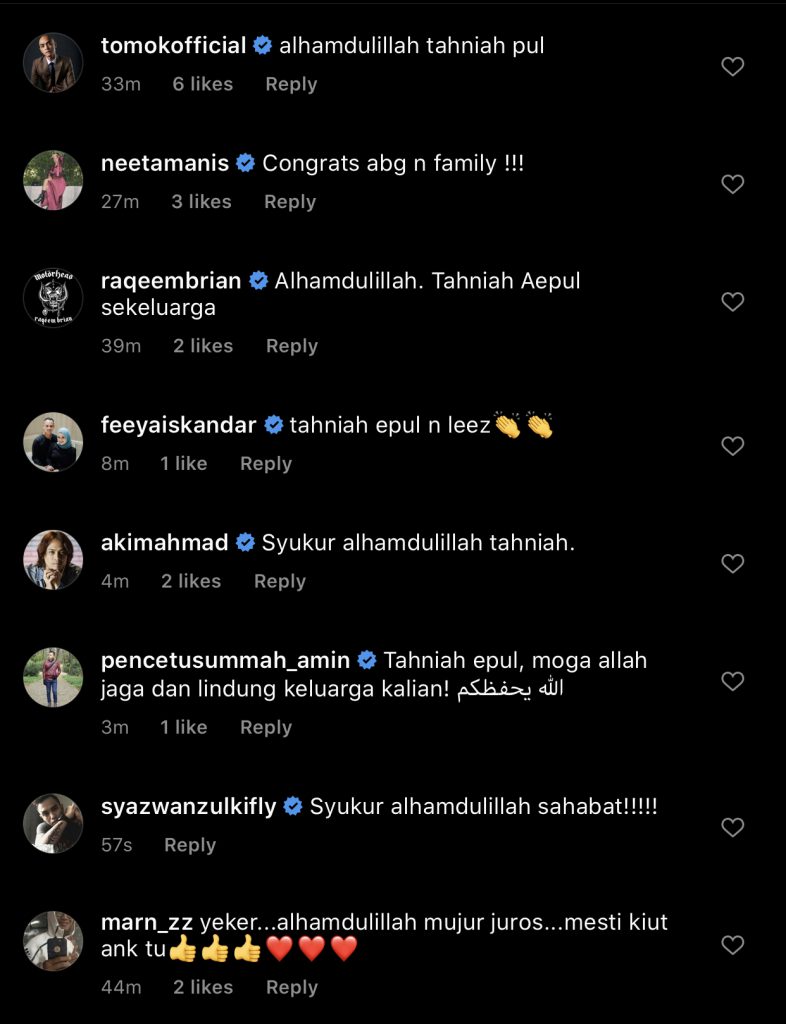 Lengkap Sepasang! Aepul Roza Maklum Leez Rosli Selamat Bersalin Bayi Lelaki – “Selamat Melahirkan Anak Kedua Kami.”