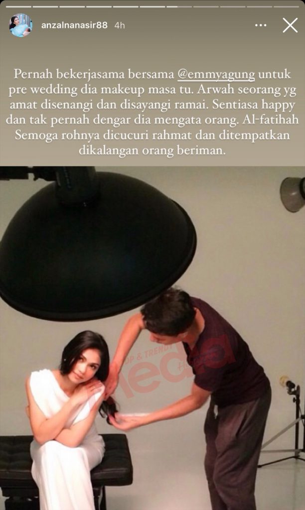 “Pernah Bekerjasama Untuk Pre-Wedding, Dia Makeup Masa Tu,” – Arwah Disayangi Ramai, Anzalna Kenang Pemergian Emmy Agung