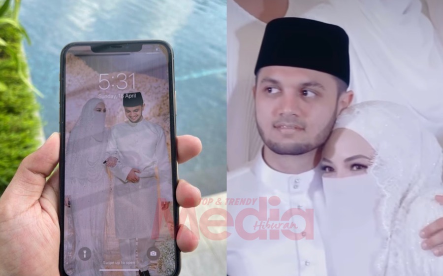 &#8220;Ala&#8230; Gula Tumpah Atas Screen Phone&#8230;,&#8221; &#8211; Foto Kahwin Jadi Wallpaper Telefon PU Riz, Netizen Doa Selepas Ini Bertiga Pula